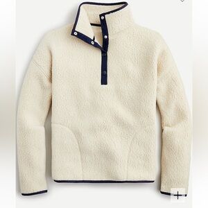 J. Crew Polartec® sherpa fleece half-snap pullover, medium